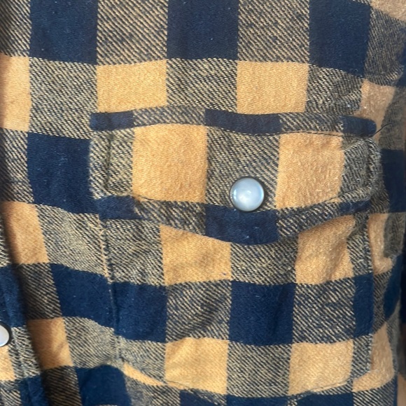 Forever 21 Gold & Black Plaid Shirt - Picture 7 of 7
